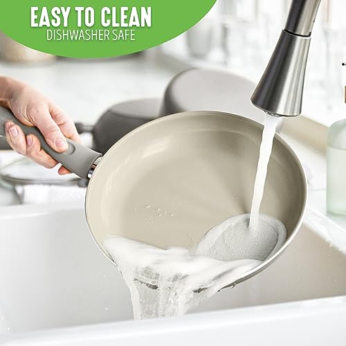 GreenLife Soft Grip Healthy Ceramic Nonstick 23 Piece Kitchen Cookware Pots and Frying Sauce Saute Pans Set with Kitchen Utensils, PFAS-Free, Dishwasher Safe, Pink