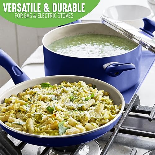 GreenLife Soft Grip Healthy Ceramic Nonstick 23 Piece Kitchen Cookware Pots and Frying Sauce Saute Pans Set with Kitchen Utensils, PFAS-Free, Dishwasher Safe, Pink