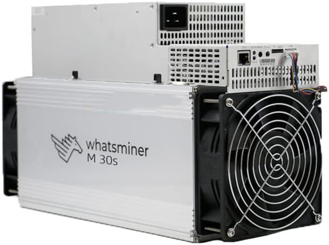 MicroBT Whatsminer M30S 92TH/S Bitcoin ASIC Miner(38J/TH, 3496W, 220V, SHA256), High Stability, High Efficient Energy Consumption, Air-Cooling Home Mining Machine for BTC/BCH/BSV, w/PSU (Renewed)
