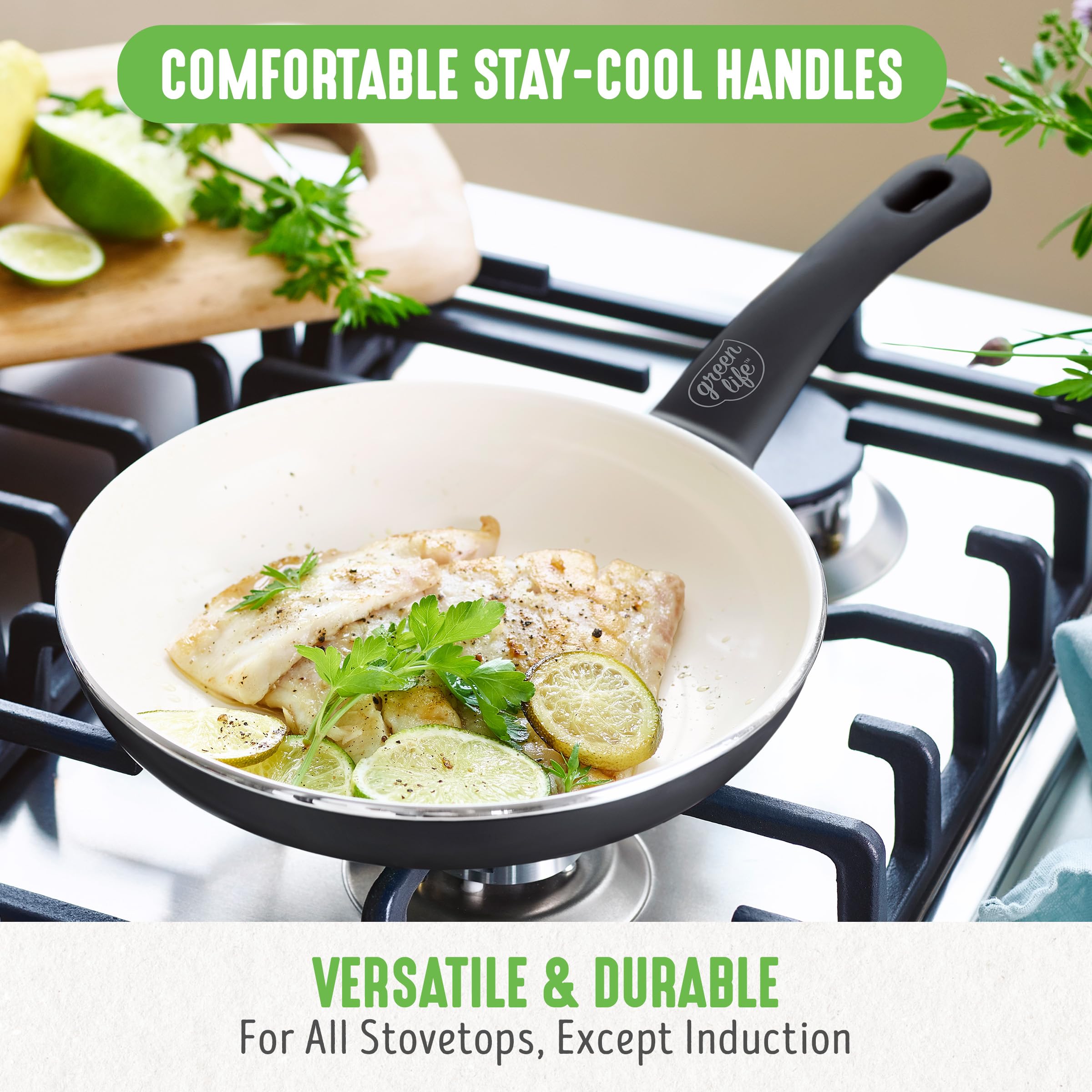 GreenLife Soft Grip Healthy Ceramic Nonstick 23 Piece Kitchen Cookware Pots and Frying Sauce Saute Pans Set with Kitchen Utensils, PFAS-Free, Dishwasher Safe, Pink