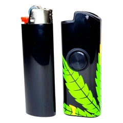FLKR LYTR® Fidget Spinner Lighter Case "Green Drip" for Bic® Lighter Case