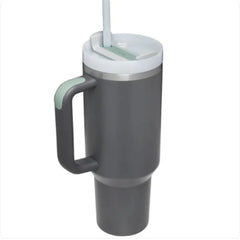 High-Capacity Stainless Steel Car Straw Cup - Portable Design