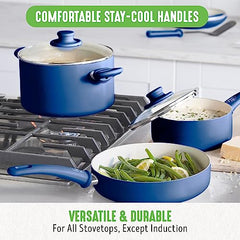 GreenLife Soft Grip Healthy Ceramic Nonstick 23 Piece Kitchen Cookware Pots and Frying Sauce Saute Pans Set with Kitchen Utensils, PFAS-Free, Dishwasher Safe, Pink
