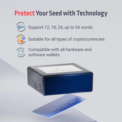 Crypto Seed Phrase Storage - Bitcoin Secure Cold Storage Backup - 100% Offline, 3 NFC Cards, Compatible with Ledger, Trezor, Hardware Wallets - BIP39 SLIP39 & MONERO