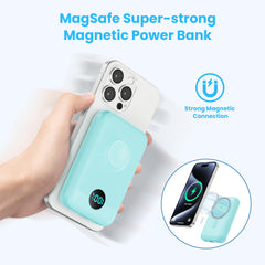 Magnetic Portable Charger 10800mAh,4-in-1 Wireless Power Bank with iWatch Charger, QC4.0+20W PD Fast Charging USB C Battery Pack with LCD Display for Magsafe,iPhone 16/15/14/13/12,Apple Watch (Pink)