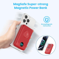 Magnetic Portable Charger 10800mAh,4-in-1 Wireless Power Bank with iWatch Charger, QC4.0+20W PD Fast Charging USB C Battery Pack with LCD Display for Magsafe,iPhone 16/15/14/13/12,Apple Watch (Pink)
