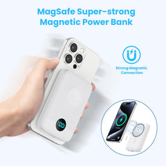 Magnetic Portable Charger 10800mAh,4-in-1 Wireless Power Bank with iWatch Charger, QC4.0+20W PD Fast Charging USB C Battery Pack with LCD Display for Magsafe,iPhone 16/15/14/13/12,Apple Watch (Pink)