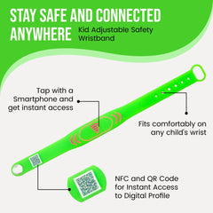 Smart Bands for Kids if Lost, Child Safety ID Wristband, NFC Bracelet for Children, Smart Medical ID Band, Lost Kids ID Bracelet, Disney Essentials for Kids, QR Identification, Waterproof (Pink)