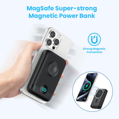 Magnetic Portable Charger 10800mAh,4-in-1 Wireless Power Bank with iWatch Charger, QC4.0+20W PD Fast Charging USB C Battery Pack with LCD Display for Magsafe,iPhone 16/15/14/13/12,Apple Watch (Pink)