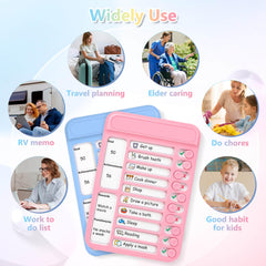 Audab 2Pcs Dry Erase Chore Chart for Kids, Magnetic Checklist Board, My Chores Slider Chart to Do List Board, Routine Chart Schedule Board Task Tracker for Home Refrigerator, Wall, Desk (Blue & Pink)