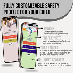 Smart Bands for Kids if Lost, Child Safety ID Wristband, NFC Bracelet for Children, Smart Medical ID Band, Lost Kids ID Bracelet, Disney Essentials for Kids, QR Identification, Waterproof (Pink)