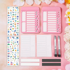 Audab 2Pcs Dry Erase Chore Chart for Kids, Magnetic Checklist Board, My Chores Slider Chart to Do List Board, Routine Chart Schedule Board Task Tracker for Home Refrigerator, Wall, Desk (Blue & Pink)