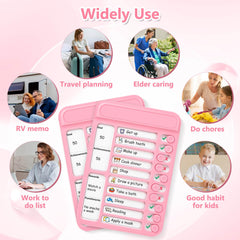 Audab 2Pcs Dry Erase Chore Chart for Kids, Magnetic Checklist Board, My Chores Slider Chart to Do List Board, Routine Chart Schedule Board Task Tracker for Home Refrigerator, Wall, Desk (Blue & Pink)