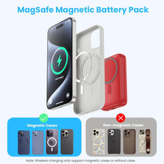 Magnetic Portable Charger 10800mAh,4-in-1 Wireless Power Bank with iWatch Charger, QC4.0+20W PD Fast Charging USB C Battery Pack with LCD Display for Magsafe,iPhone 16/15/14/13/12,Apple Watch (Pink)