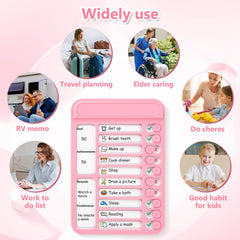 Audab 2Pcs Dry Erase Chore Chart for Kids, Magnetic Checklist Board, My Chores Slider Chart to Do List Board, Routine Chart Schedule Board Task Tracker for Home Refrigerator, Wall, Desk (Blue & Pink)