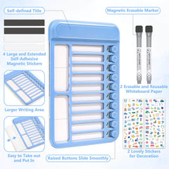 Audab 2Pcs Dry Erase Chore Chart for Kids, Magnetic Checklist Board, My Chores Slider Chart to Do List Board, Routine Chart Schedule Board Task Tracker for Home Refrigerator, Wall, Desk (Blue & Pink)