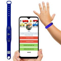 Smart Bands for Kids if Lost, Child Safety ID Wristband, NFC Bracelet for Children, Smart Medical ID Band, Lost Kids ID Bracelet, Disney Essentials for Kids, QR Identification, Waterproof (Pink)
