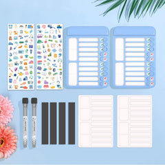 Audab 2Pcs Dry Erase Chore Chart for Kids, Magnetic Checklist Board, My Chores Slider Chart to Do List Board, Routine Chart Schedule Board Task Tracker for Home Refrigerator, Wall, Desk (Blue & Pink)
