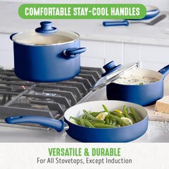 GreenLife Soft Grip Healthy Ceramic Nonstick 23 Piece Kitchen Cookware Pots and Frying Sauce Saute Pans Set with Kitchen Utensils, PFAS-Free, Dishwasher Safe, Pink