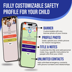 Smart Bands for Kids if Lost, Child Safety ID Wristband, NFC Bracelet for Children, Smart Medical ID Band, Lost Kids ID Bracelet, Disney Essentials for Kids, QR Identification, Waterproof (Pink)