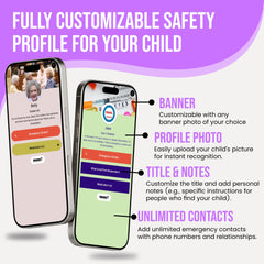 Smart Bands for Kids if Lost, Child Safety ID Wristband, NFC Bracelet for Children, Smart Medical ID Band, Lost Kids ID Bracelet, Disney Essentials for Kids, QR Identification, Waterproof (Pink)