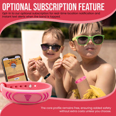 Smart Bands for Kids if Lost, Child Safety ID Wristband, NFC Bracelet for Children, Smart Medical ID Band, Lost Kids ID Bracelet, Disney Essentials for Kids, QR Identification, Waterproof (Pink)