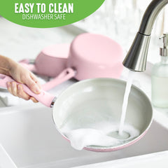 GreenLife Soft Grip Healthy Ceramic Nonstick 23 Piece Kitchen Cookware Pots and Frying Sauce Saute Pans Set with Kitchen Utensils, PFAS-Free, Dishwasher Safe, Pink
