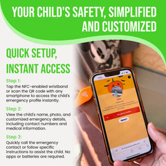 Smart Bands for Kids if Lost, Child Safety ID Wristband, NFC Bracelet for Children, Smart Medical ID Band, Lost Kids ID Bracelet, Disney Essentials for Kids, QR Identification, Waterproof (Pink)