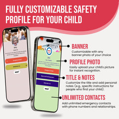 Smart Bands for Kids if Lost, Child Safety ID Wristband, NFC Bracelet for Children, Smart Medical ID Band, Lost Kids ID Bracelet, Disney Essentials for Kids, QR Identification, Waterproof (Pink)