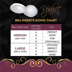 Uplift Secret Silicone Bra Inserts - Clear Gel Push Up Breast Pads - Bra Padding Bust Enhancer Medium