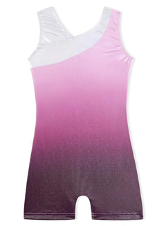 DAXIANG Gymnastics Leotards for Girls, Leotard for Girls Gymnastics Outfit Black Shorts Dance Unitard Biketards Blue Pink 6-7 Years Pink Purple Gradient