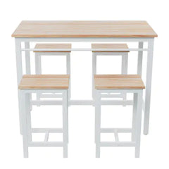 5 Piece Modern Kitchen Table Set With Four Bar Stools