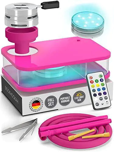 Pink Hookah Set Premium Portable Hookah Set With Everything And Travel Case