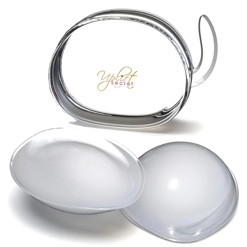 Uplift Secret Silicone Bra Inserts - Clear Gel Push Up Breast Pads - Bra Padding Bust Enhancer Medium