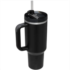High-Capacity Stainless Steel Car Straw Cup - Portable Design