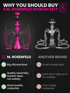 Hookah Set With Everything 4 Hose 50x Foil Big Silicone Bowl Pink Hookah Set
