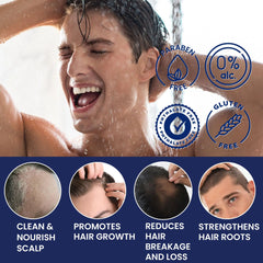 Biotin Hair Growth Shampoo for Men: Natural Thickening Shampoo with Tea Tree Oil Ginseng Mint for Hair Loss and Thinning Hair - 10.1 fl.oz