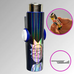 FLKR LYTR® Fidget Spinner Lighter Case Rick Holographic Blue for Clipper Lighter® Case