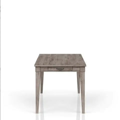 Rustic Gray Dining Table Two Storage Drawers And Leaf
