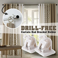 No Drill Curtain Rod Brackets