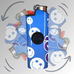 FLKR LYTR® Fidget Spinner Lighter Case 4 pack for Bic Lighter® Case Pink Alien, Trippy, Large Mushroom Garden, So High