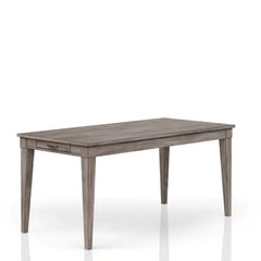 Rustic Gray Dining Table Two Storage Drawers And Leaf